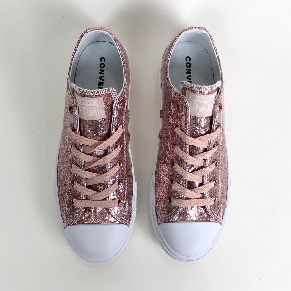 Converse Ctas Ox Blush Pink Sparkle Low Top - Picture 4 of 7